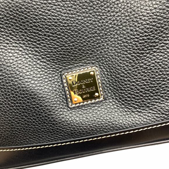 Dooney & Bourke Black Pebble Leather Purse Zip Satchel Handbags - Picture 15 of 15